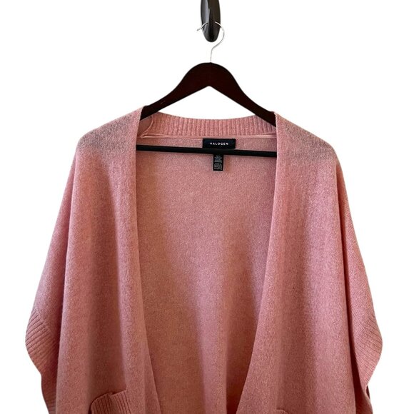 Halogen Cashmere Open Front Cardigan Sweater In Pink One Size - Picture 2 of 13